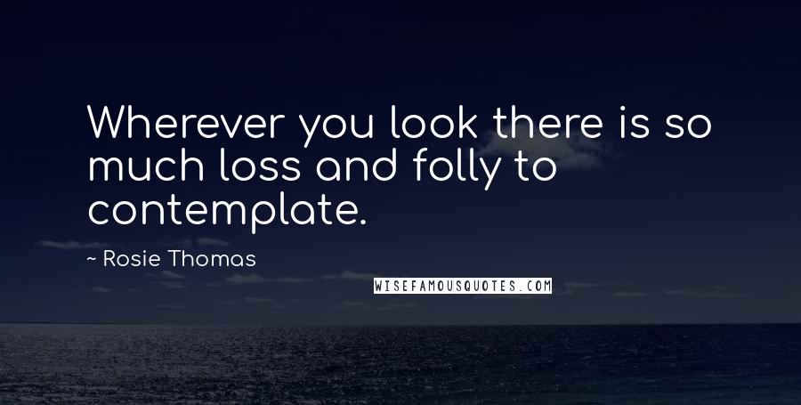 Rosie Thomas Quotes: Wherever you look there is so much loss and folly to contemplate.