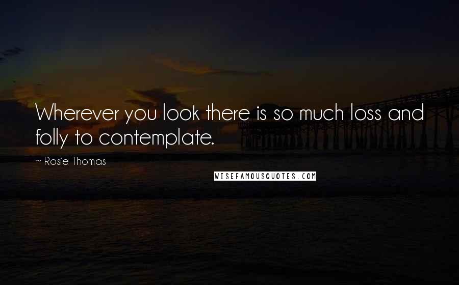 Rosie Thomas Quotes: Wherever you look there is so much loss and folly to contemplate.