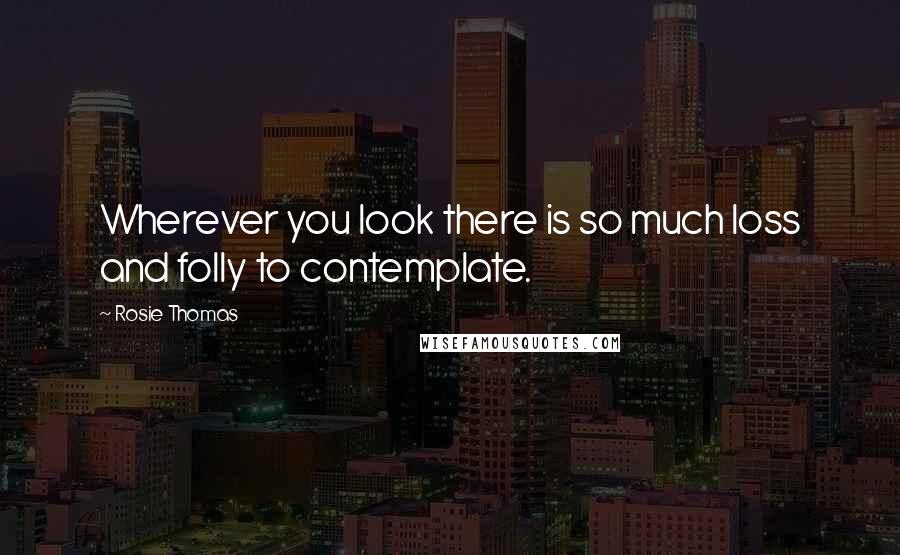 Rosie Thomas Quotes: Wherever you look there is so much loss and folly to contemplate.