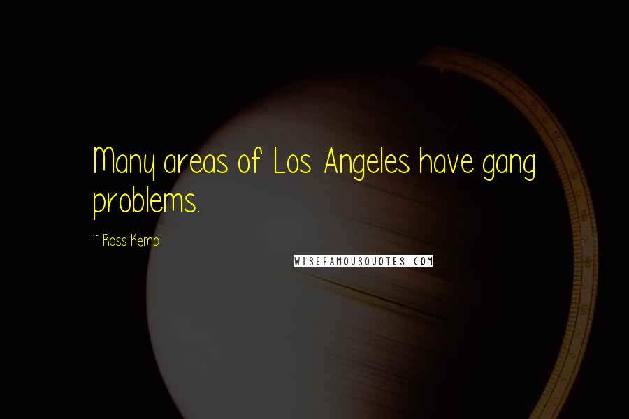 Ross Kemp Quotes: Many areas of Los Angeles have gang problems.