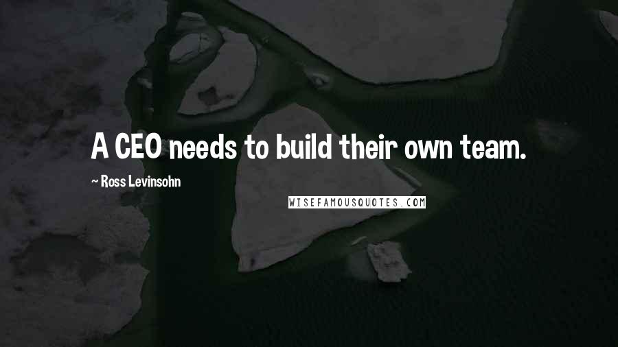 Ross Levinsohn Quotes: A CEO needs to build their own team.