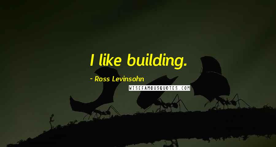 Ross Levinsohn Quotes: I like building.