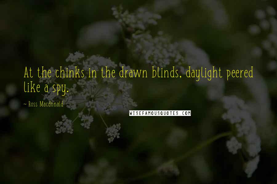 Ross Macdonald Quotes: At the chinks in the drawn blinds, daylight peered like a spy.