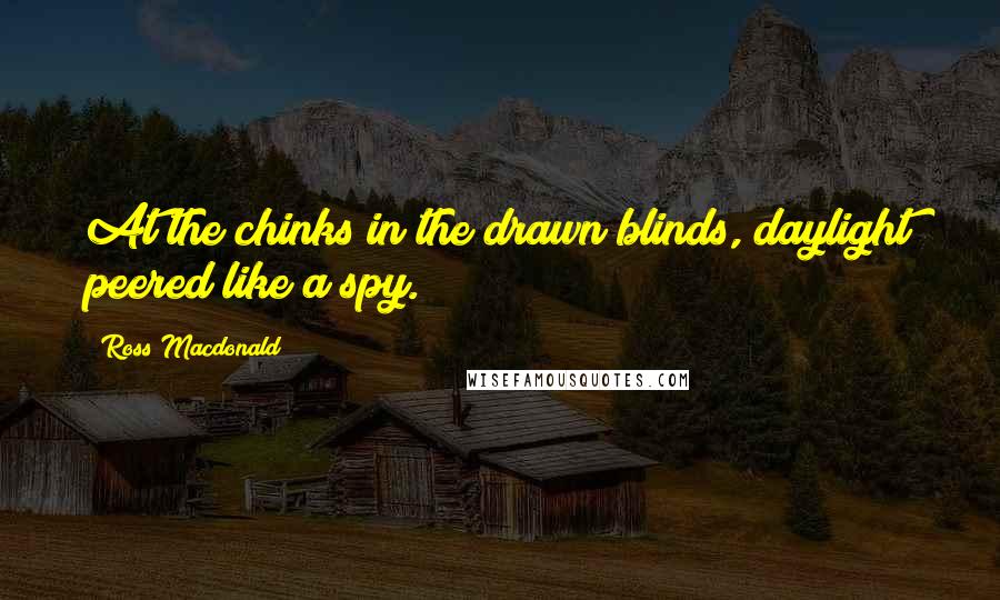 Ross Macdonald Quotes: At the chinks in the drawn blinds, daylight peered like a spy.