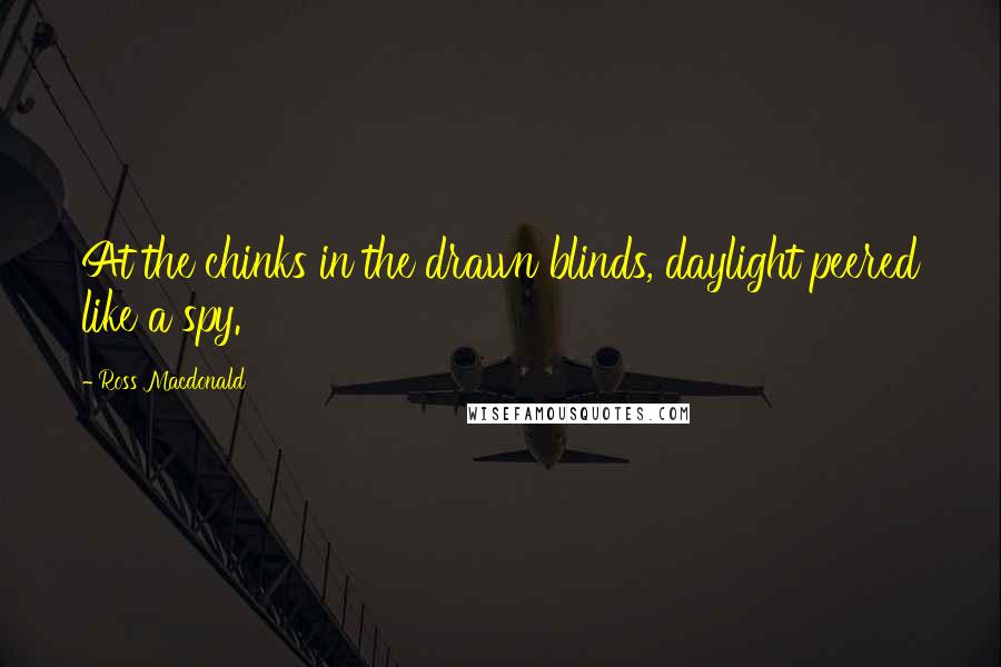 Ross Macdonald Quotes: At the chinks in the drawn blinds, daylight peered like a spy.