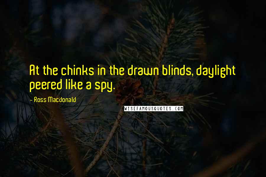 Ross Macdonald Quotes: At the chinks in the drawn blinds, daylight peered like a spy.