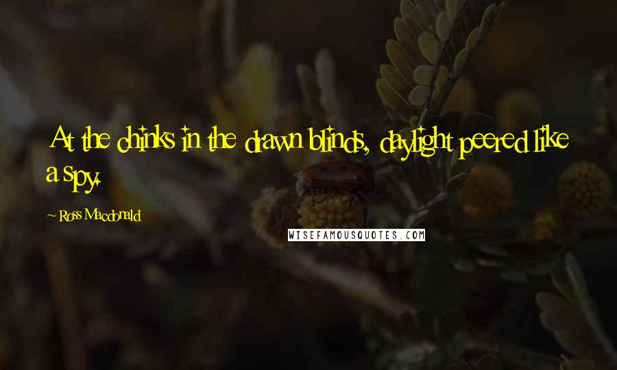 Ross Macdonald Quotes: At the chinks in the drawn blinds, daylight peered like a spy.