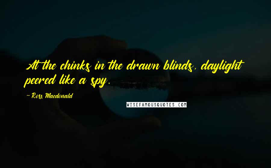 Ross Macdonald Quotes: At the chinks in the drawn blinds, daylight peered like a spy.