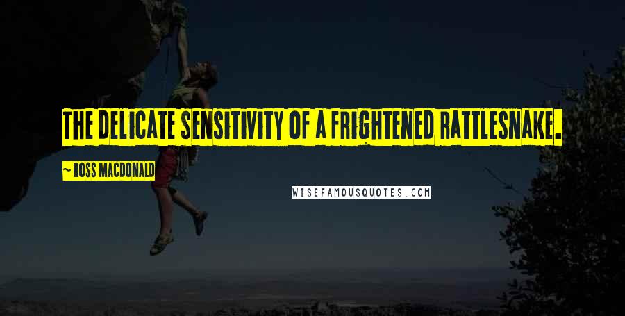 Ross Macdonald Quotes: The delicate sensitivity of a frightened rattlesnake.