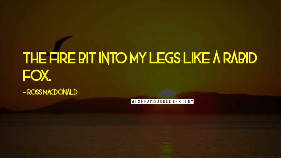 Ross Macdonald Quotes: The fire bit into my legs like a rabid fox.