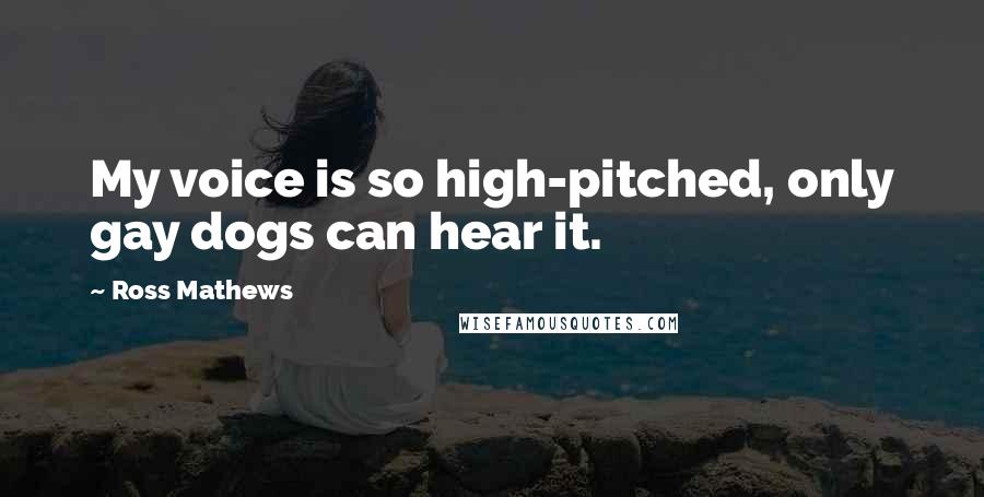 Ross Mathews Quotes: My voice is so high-pitched, only gay dogs can hear it.