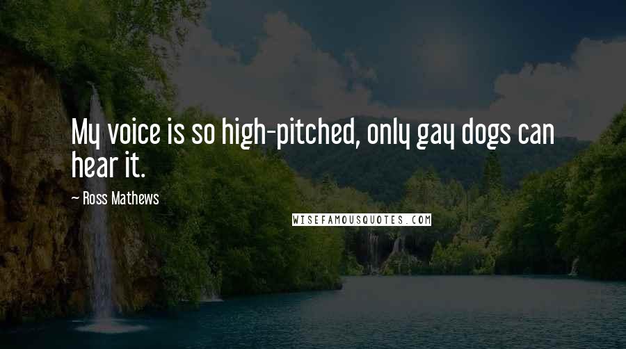 Ross Mathews Quotes: My voice is so high-pitched, only gay dogs can hear it.