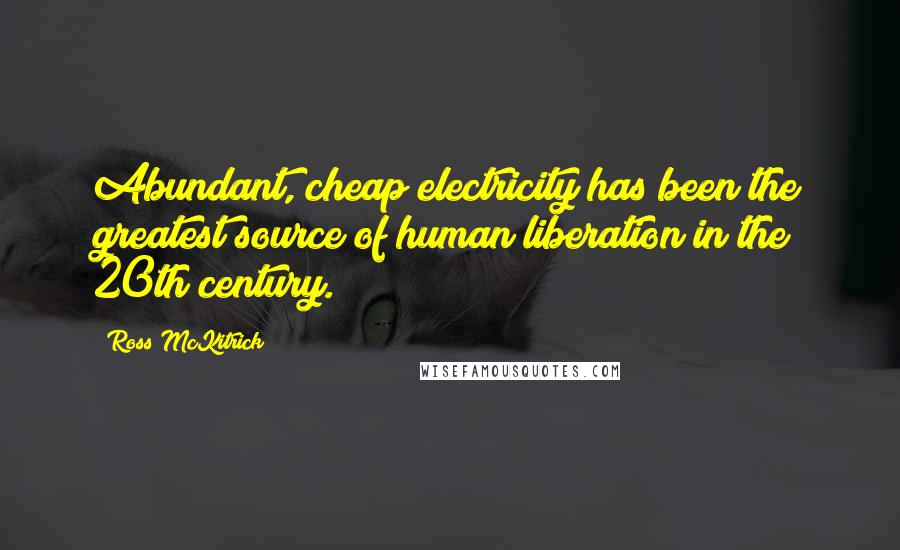 Ross McKitrick Quotes: Abundant, cheap electricity has been the greatest source of human liberation in the 20th century.