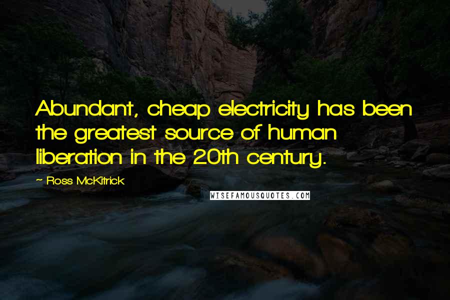 Ross McKitrick Quotes: Abundant, cheap electricity has been the greatest source of human liberation in the 20th century.