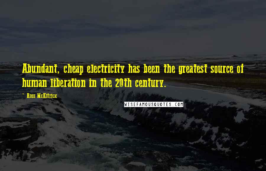 Ross McKitrick Quotes: Abundant, cheap electricity has been the greatest source of human liberation in the 20th century.