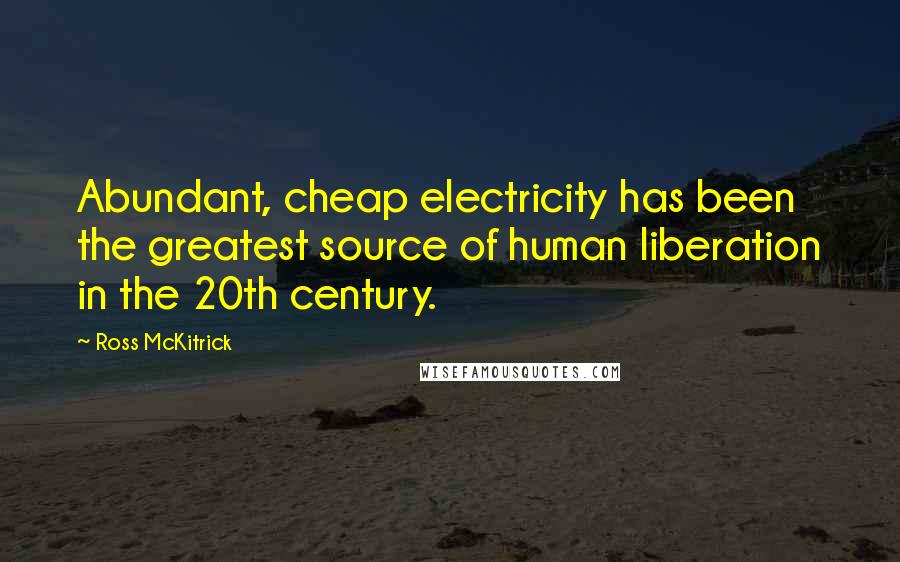 Ross McKitrick Quotes: Abundant, cheap electricity has been the greatest source of human liberation in the 20th century.