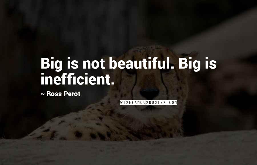 Ross Perot Quotes: Big is not beautiful. Big is inefficient.