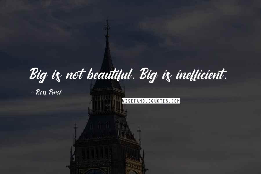 Ross Perot Quotes: Big is not beautiful. Big is inefficient.