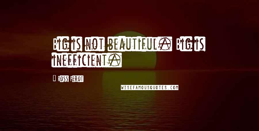 Ross Perot Quotes: Big is not beautiful. Big is inefficient.