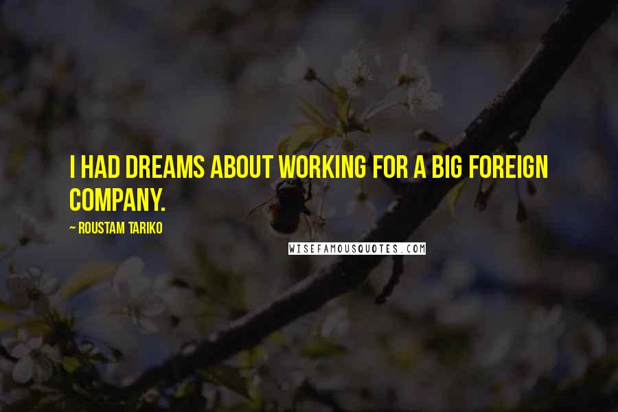 Roustam Tariko Quotes: I had dreams about working for a big foreign company.