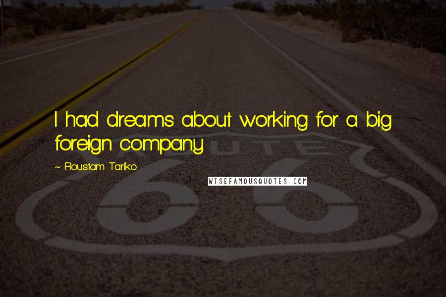 Roustam Tariko Quotes: I had dreams about working for a big foreign company.