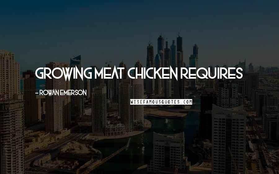 Rowan Emerson Quotes: growing meat chicken requires