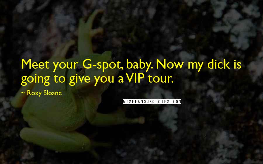 Roxy Sloane Quotes: Meet your G-spot, baby. Now my dick is going to give you a VIP tour.