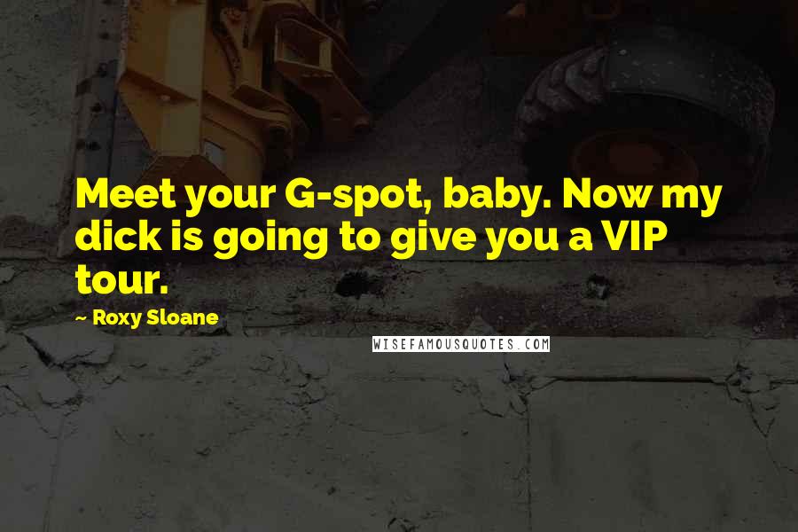 Roxy Sloane Quotes: Meet your G-spot, baby. Now my dick is going to give you a VIP tour.