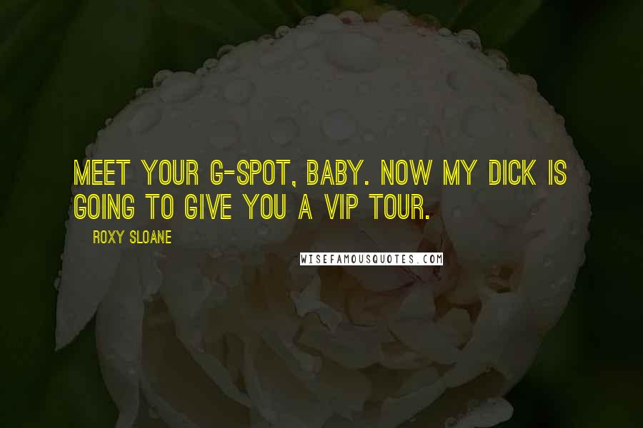 Roxy Sloane Quotes: Meet your G-spot, baby. Now my dick is going to give you a VIP tour.