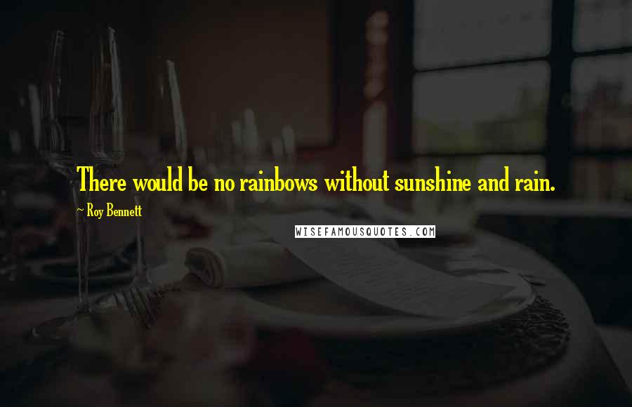 Roy Bennett Quotes: There would be no rainbows without sunshine and rain.