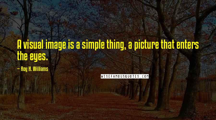 Roy H. Williams Quotes: A visual image is a simple thing, a picture that enters the eyes.