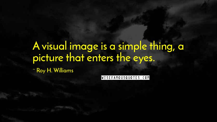 Roy H. Williams Quotes: A visual image is a simple thing, a picture that enters the eyes.