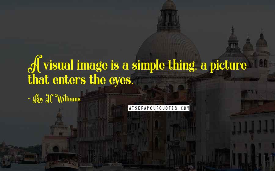 Roy H. Williams Quotes: A visual image is a simple thing, a picture that enters the eyes.