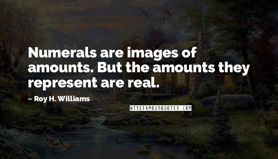 Roy H. Williams Quotes: Numerals are images of amounts. But the amounts they represent are real.