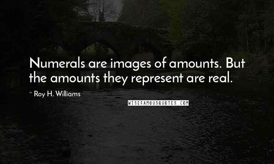 Roy H. Williams Quotes: Numerals are images of amounts. But the amounts they represent are real.