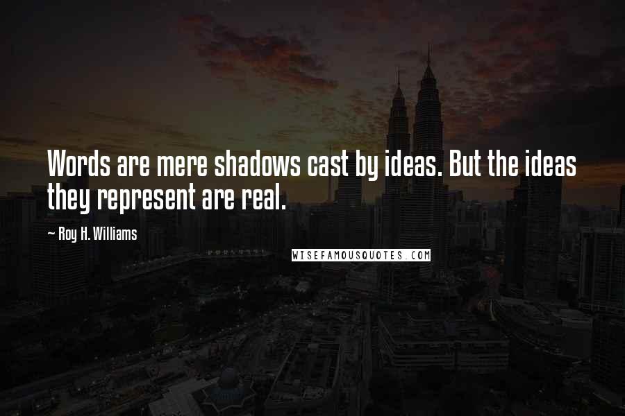 Roy H. Williams Quotes: Words are mere shadows cast by ideas. But the ideas they represent are real.