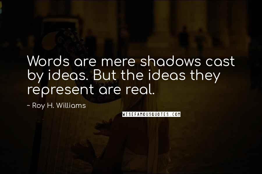 Roy H. Williams Quotes: Words are mere shadows cast by ideas. But the ideas they represent are real.