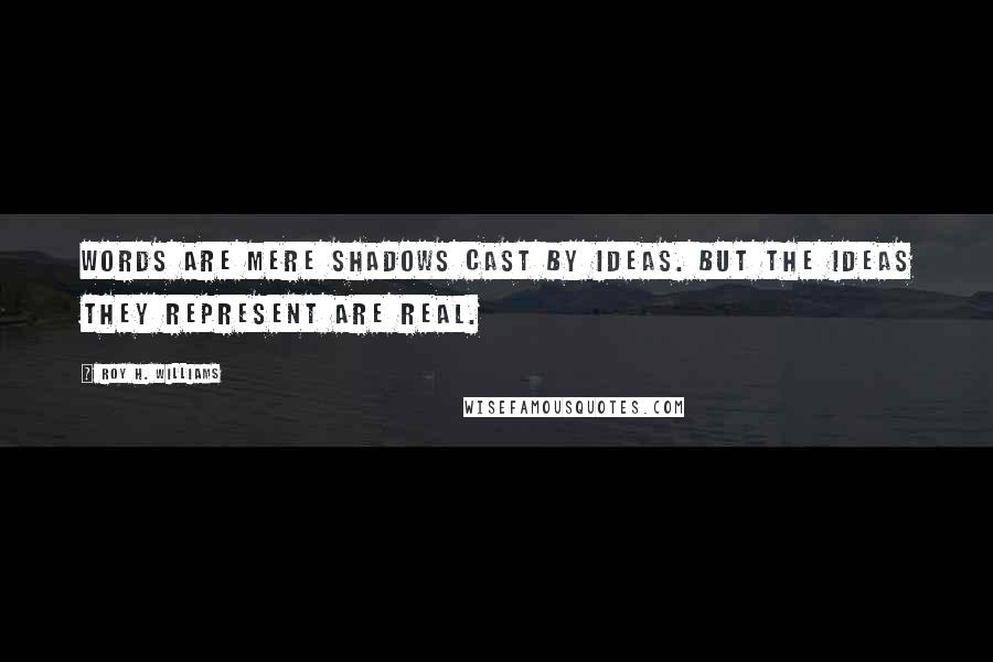 Roy H. Williams Quotes: Words are mere shadows cast by ideas. But the ideas they represent are real.