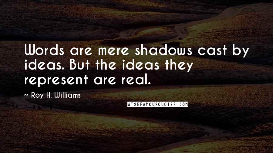 Roy H. Williams Quotes: Words are mere shadows cast by ideas. But the ideas they represent are real.