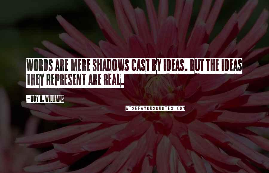Roy H. Williams Quotes: Words are mere shadows cast by ideas. But the ideas they represent are real.