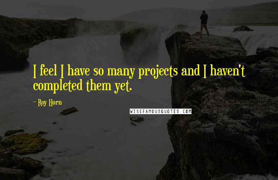 Roy Horn Quotes: I feel I have so many projects and I haven't completed them yet.