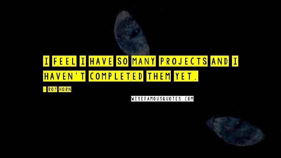 Roy Horn Quotes: I feel I have so many projects and I haven't completed them yet.