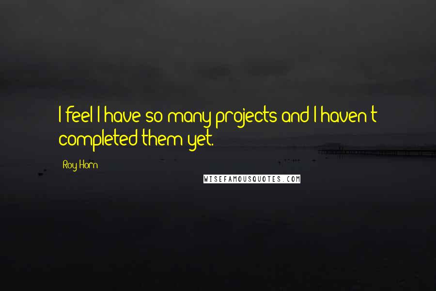 Roy Horn Quotes: I feel I have so many projects and I haven't completed them yet.