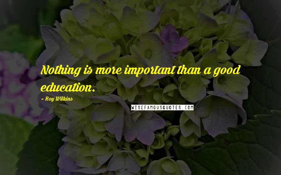 Roy Wilkins Quotes: Nothing is more important than a good education.