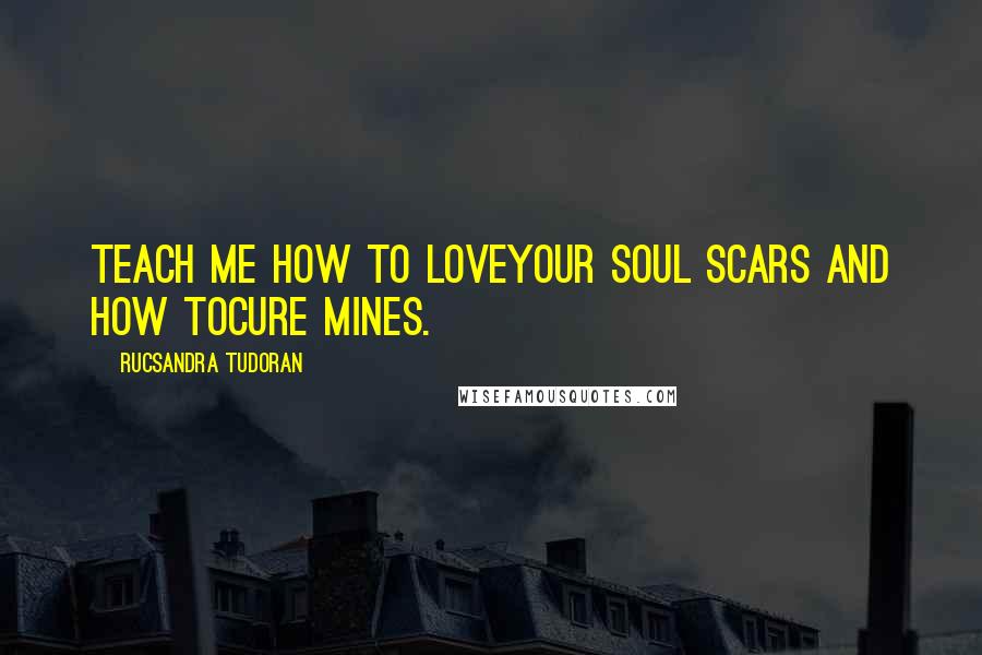 Rucsandra Tudoran Quotes: teach me how to loveyour soul scars and how tocure mines.