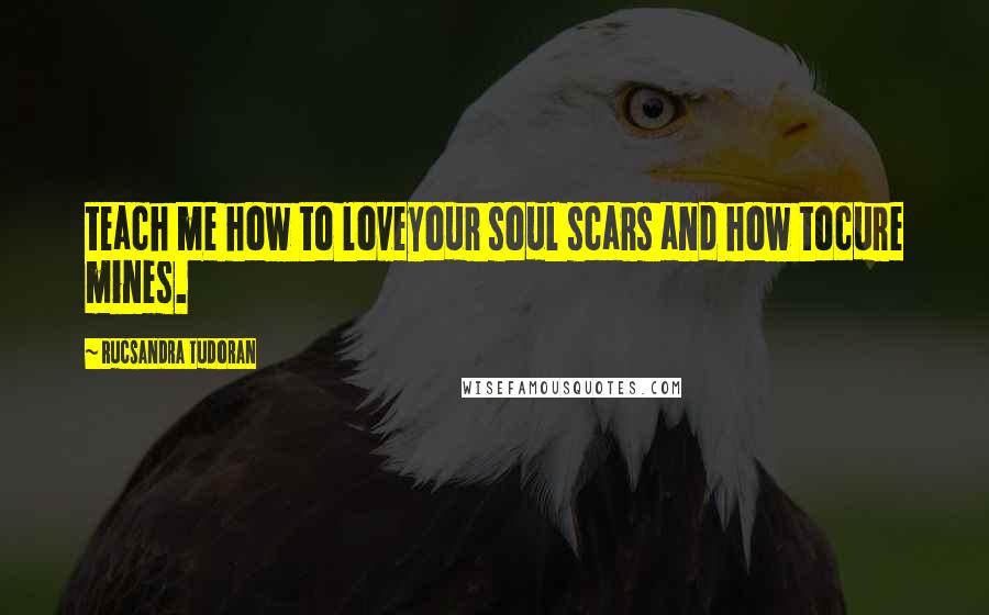 Rucsandra Tudoran Quotes: teach me how to loveyour soul scars and how tocure mines.