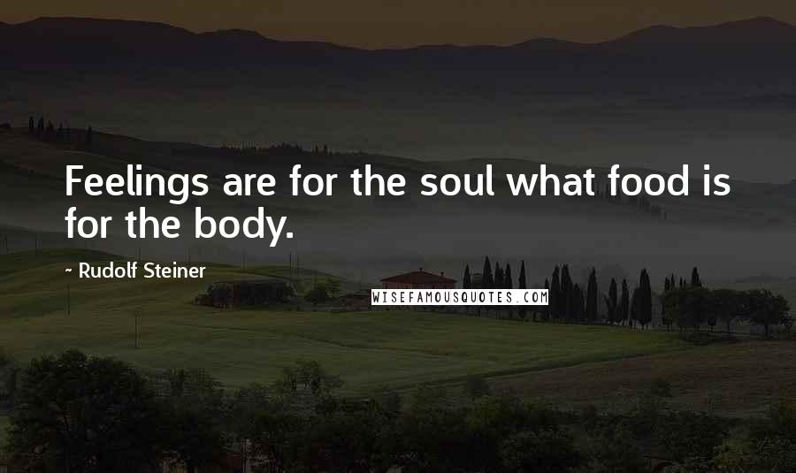 Rudolf Steiner Quotes: Feelings are for the soul what food is for the body.