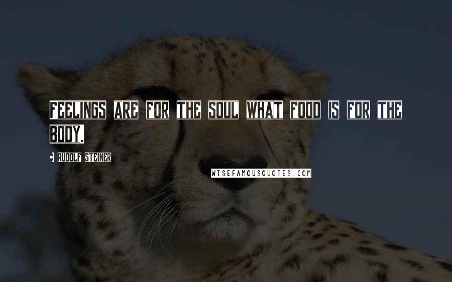 Rudolf Steiner Quotes: Feelings are for the soul what food is for the body.