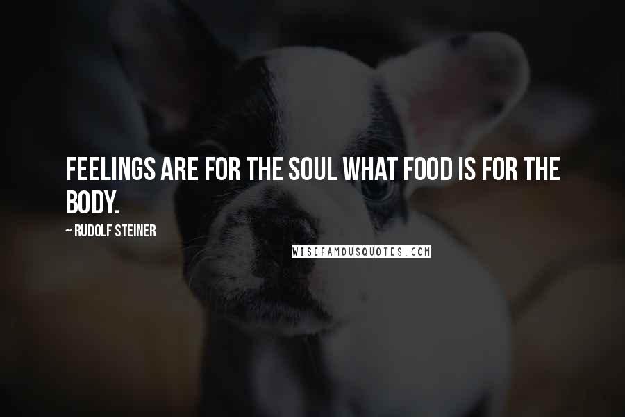 Rudolf Steiner Quotes: Feelings are for the soul what food is for the body.