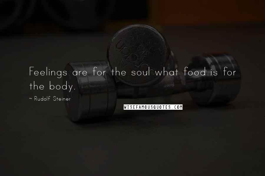Rudolf Steiner Quotes: Feelings are for the soul what food is for the body.